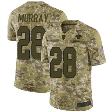 Saints #28 Latavius Murray Camo Youth Stitched Football Limited 2018 Salute to Service Jersey