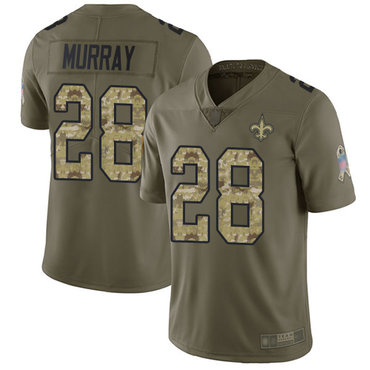 Saints #28 Latavius Murray Olive Camo Youth Stitched Football Limited 2017 Salute to Service Jersey