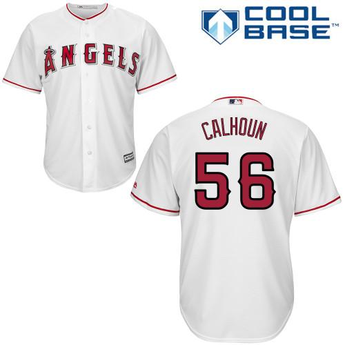 Angels #56 Kole Calhoun White Cool Base Stitched Youth Baseball Jersey