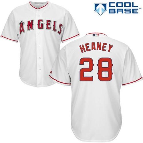 Angels #28 Andrew Heaney White Cool Base Stitched Youth Baseball Jersey