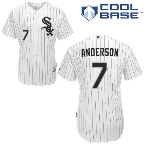 White Sox #7 Tim Anderson White(Black Strip) Home Cool Base Stitched Youth Baseball Jersey
