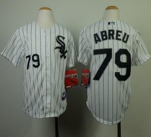 White Sox #79 Jose Abreu White(Black Strip) Cool Base Stitched Youth Baseball Jersey