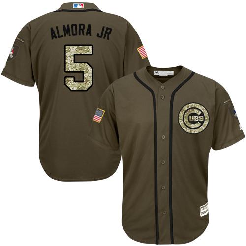 Cubs #5 Albert Almora Jr. Green Salute to Service Stitched Youth Baseball Jersey