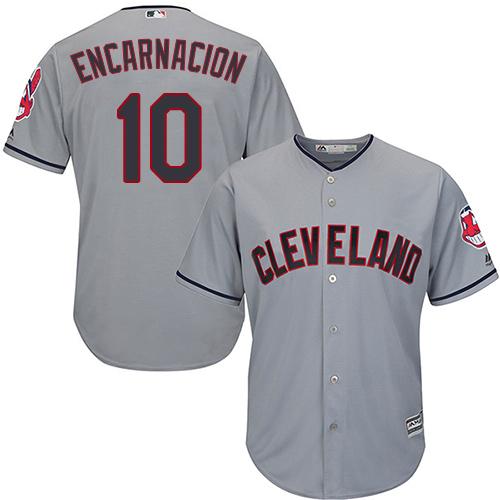 Indians #10 Edwin Encarnacion Grey Road Stitched Youth Baseball Jersey