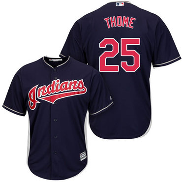 Indians #25 Jim Thome Navy Blue Alternate Stitched Youth Baseball Jersey