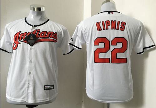 Indians #22 Jason Kipnis White Cool Base Stitched Youth Baseball Jersey