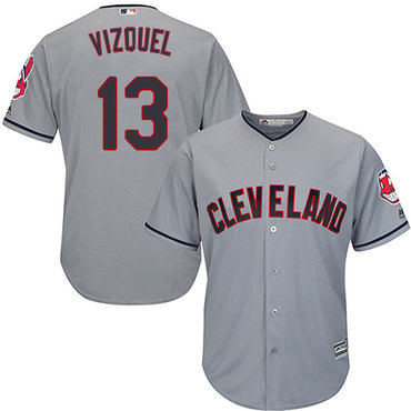 Indians #13 Omar Vizquel Grey Road Stitched Youth Baseball Jersey