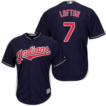 Indians #7 Kenny Lofton Navy Blue Alternate Stitched Youth Baseball Jersey