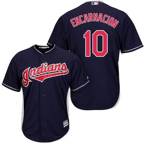 Indians #10 Edwin Encarnacion Navy Blue Alternate Stitched Youth Baseball Jersey