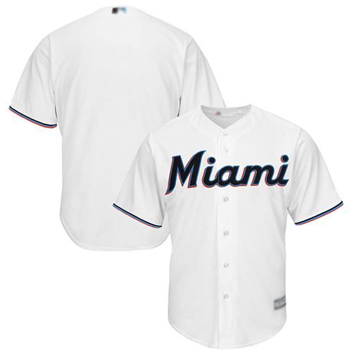Marlins Blank White Cool Base Stitched Youth Baseball Jersey