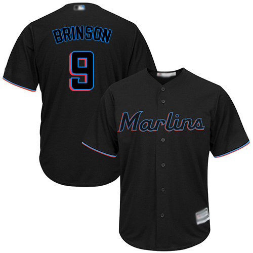 Marlins #9 Lewis Brinson Black Cool Base Stitched Youth Baseball Jersey
