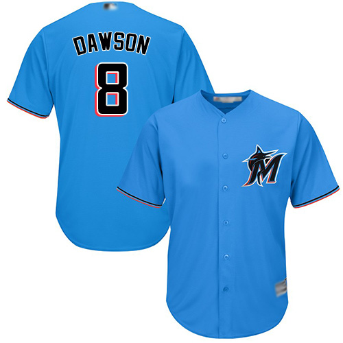 Marlins #8 Andre Dawson Blue Cool Base Stitched Youth Baseball Jersey