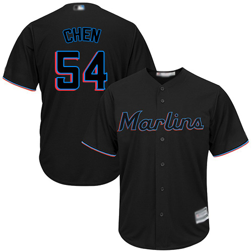 Marlins #54 Wei-Yin Chen Black Cool Base Stitched Youth Baseball Jersey