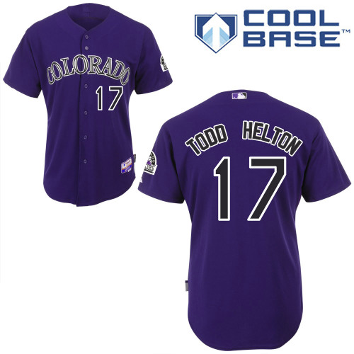 Rockies #17 Todd Helton Purple Cool Base Stitched Youth Baseball Jersey
