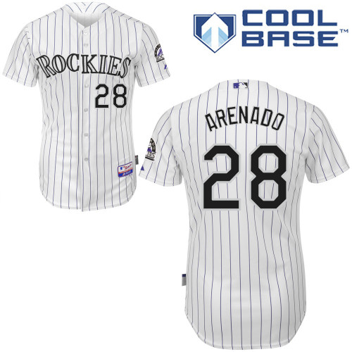 Rockies #28 Nolan Arenado White Cool Base Stitched Youth Baseball Jersey