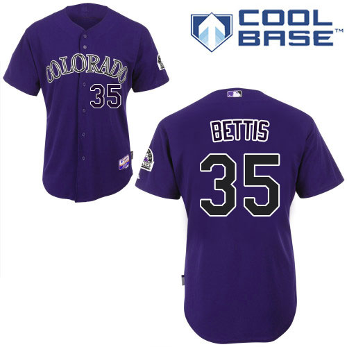Rockies #35 Chad Bettis Purple Cool Base Stitched Youth Baseball Jersey