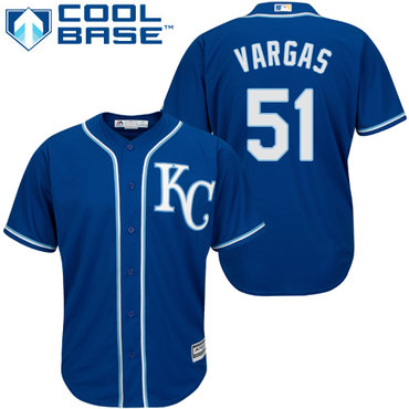 Royals #51 Jason Vargas Royal Blue Cool Base Stitched Youth Baseball Jersey