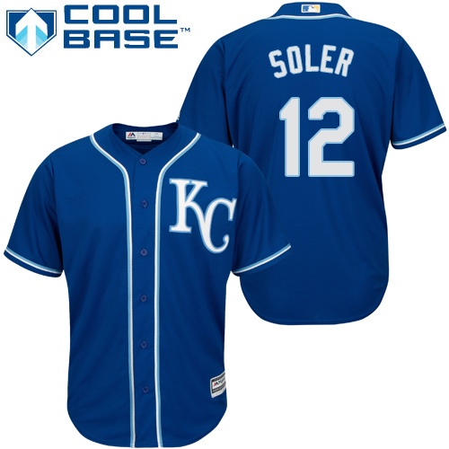 Royals #12 Jorge Soler Royal Blue Cool Base Stitched Youth Baseball Jersey