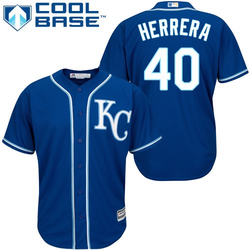 Royals #40 Kelvin Herrera Royal Blue Cool Base Stitched Youth Baseball Jersey