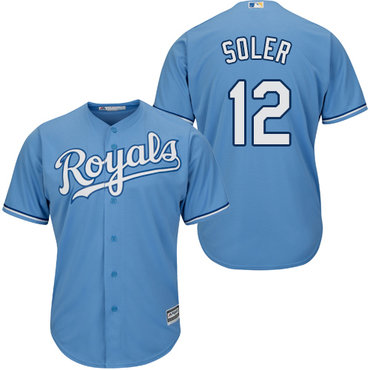 Royals #12 Jorge Soler Light Blue Cool Base Stitched Youth Baseball Jersey