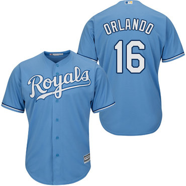 Royals #16 Paulo Orlando Light Blue Cool Base Stitched Youth Baseball Jersey