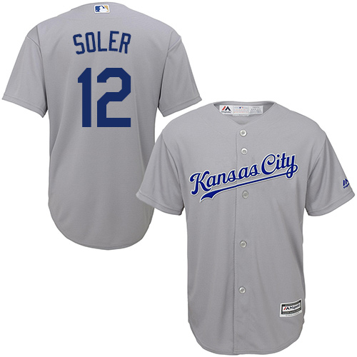 Royals #12 Jorge Soler Grey Cool Base Stitched Youth Baseball Jersey