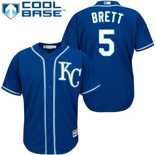 Royals #5 George Brett Royal Blue Cool Base Stitched Youth Baseball Jersey