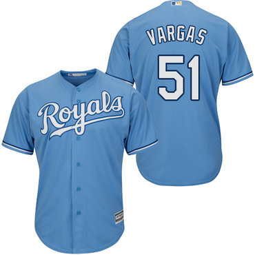 Royals #51 Jason Vargas Light Blue Cool Base Stitched Youth Baseball Jersey