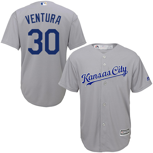 Royals #30 Yordano Ventura Grey Cool Base Stitched Youth Baseball Jersey