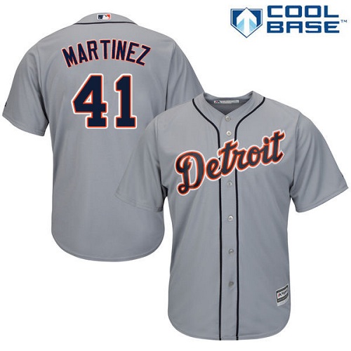 Tigers #41 Victor Martinez Grey Cool Base Stitched Youth Baseball Jersey