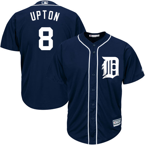 Tigers #8 Justin Upton Navy Blue Cool Base Stitched Youth Baseball Jersey