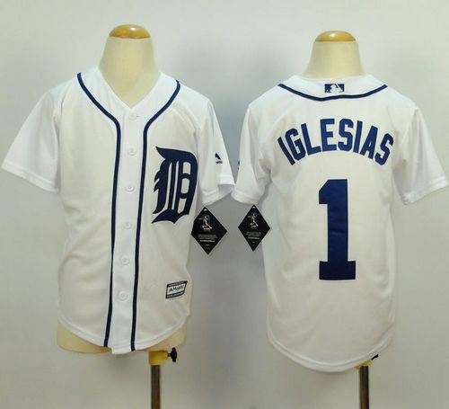 Tigers #1 Jose Iglesias White Cool Base Stitched Youth Baseball Jersey