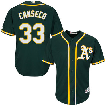 Athletics #33 Jose Canseco Green Cool Base Stitched Youth Baseball Jersey