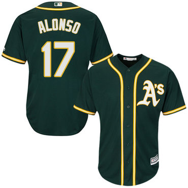 Athletics #17 Yonder Alonso Green Cool Base Stitched Youth Baseball Jersey