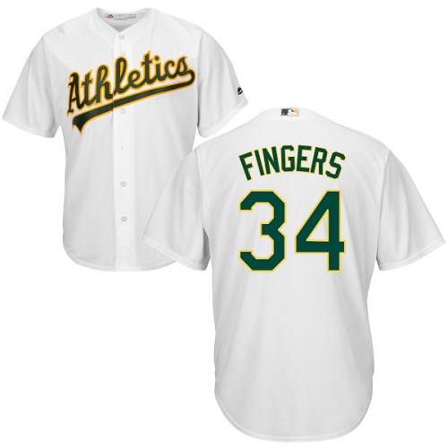 Athletics #34 Rollie Fingers White Cool Base Stitched Youth Baseball Jersey