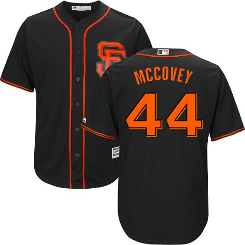 Giants #44 Willie McCovey Black Alternate Cool Base Stitched Youth Baseball Jersey