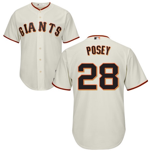 Giants #28 Buster Posey Cream Stitched Youth Baseball Jersey