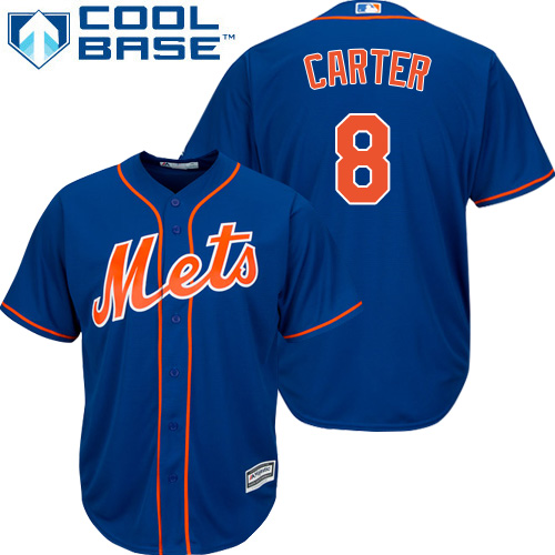 Mets #8 Gary Carter Blue Cool Base Stitched Youth Baseball Jersey