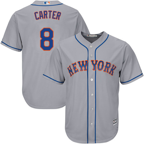 Mets #8 Gary Carter Grey Cool Base Stitched Youth Baseball Jersey