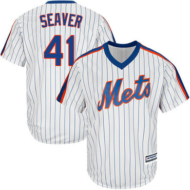 Mets #41 Tom Seaver White(Blue Strip) Alternate Cool Base Stitched Youth Baseball Jersey