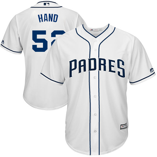 Padres #52 Brad Hand White Cool Base Stitched Youth Baseball Jersey