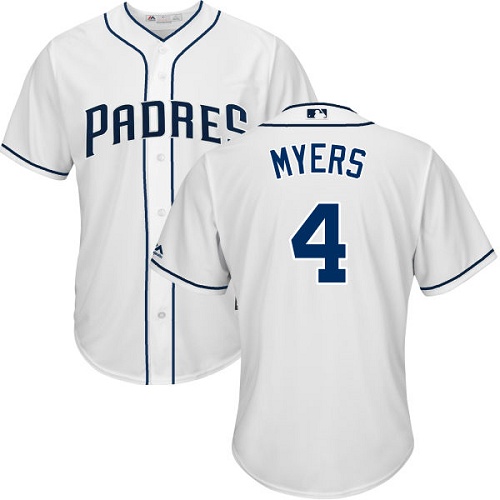 Padres #4 Wil Myers White Cool Base Stitched Youth Baseball Jersey