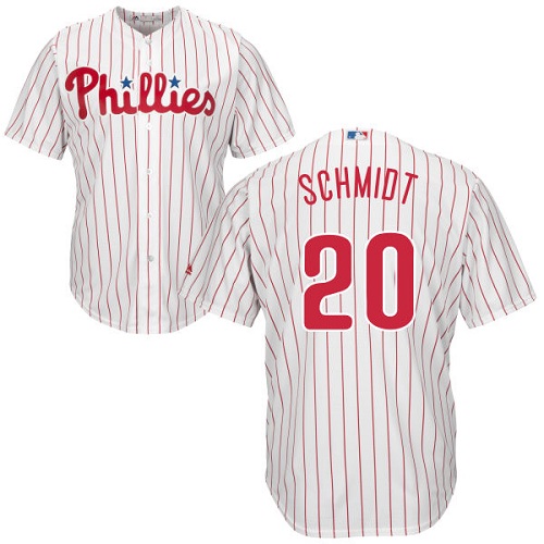 Phillies #20 Mike Schmidt White(Red Strip) Cool Base Stitched Youth Baseball Jersey