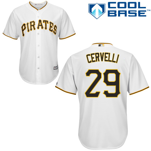 Pirates #29 Francisco Cervelli White Cool Base Stitched Youth Baseball Jersey