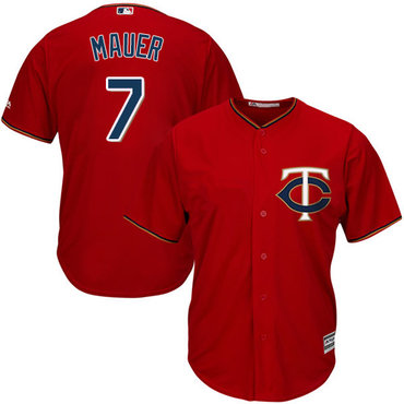 Twins #7 Joe Mauer Red Cool Base Stitched Youth Baseball Jersey