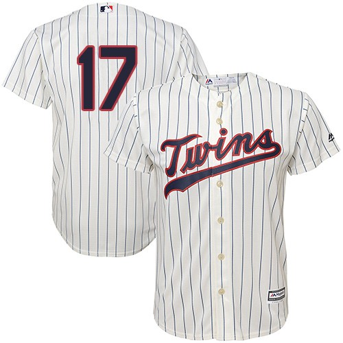 Twins #17 Jose Berrios Cream Strip Cool Base Stitched Youth Baseball Jersey