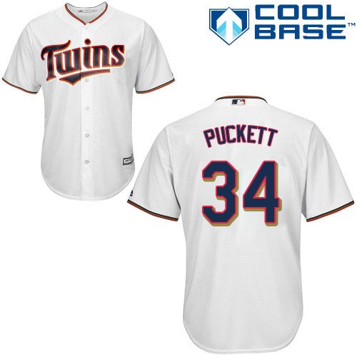 Twins #34 Kirby Puckett White Cool Base Stitched Youth Baseball Jersey
