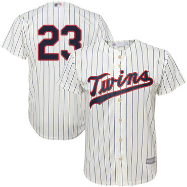 Twins #23 Nelson Cruz Cream Strip Cool Base Stitched Youth Baseball Jersey