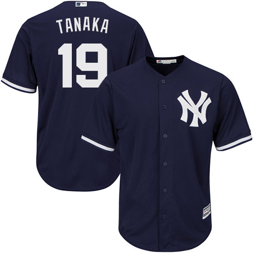 Yankees #19 Masahiro Tanaka Navy blue Cool Base Stitched Youth Baseball Jersey