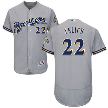 Brewers #22 Christian Yelich Grey Flexbase Authentic Collection Stitched Baseball Jersey